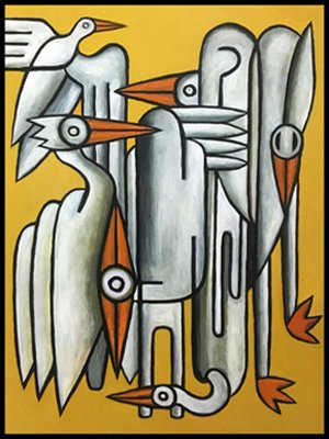 "Rookery #1  24" X 36" acrylic on canvas