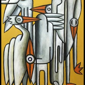 "Rookery #1  24" X 36" acrylic on canvas