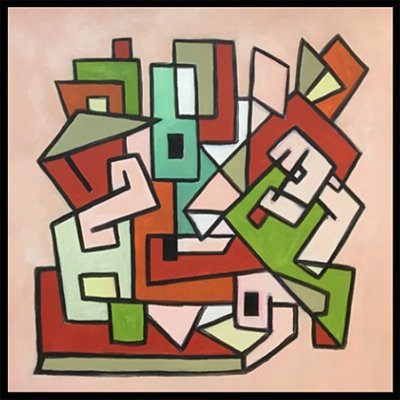 "Adobe Reverie"  40" X 40"   acrylic on canvas